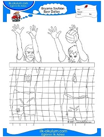 Çocuklar İçin Voleybol Boyama Sayfaları 